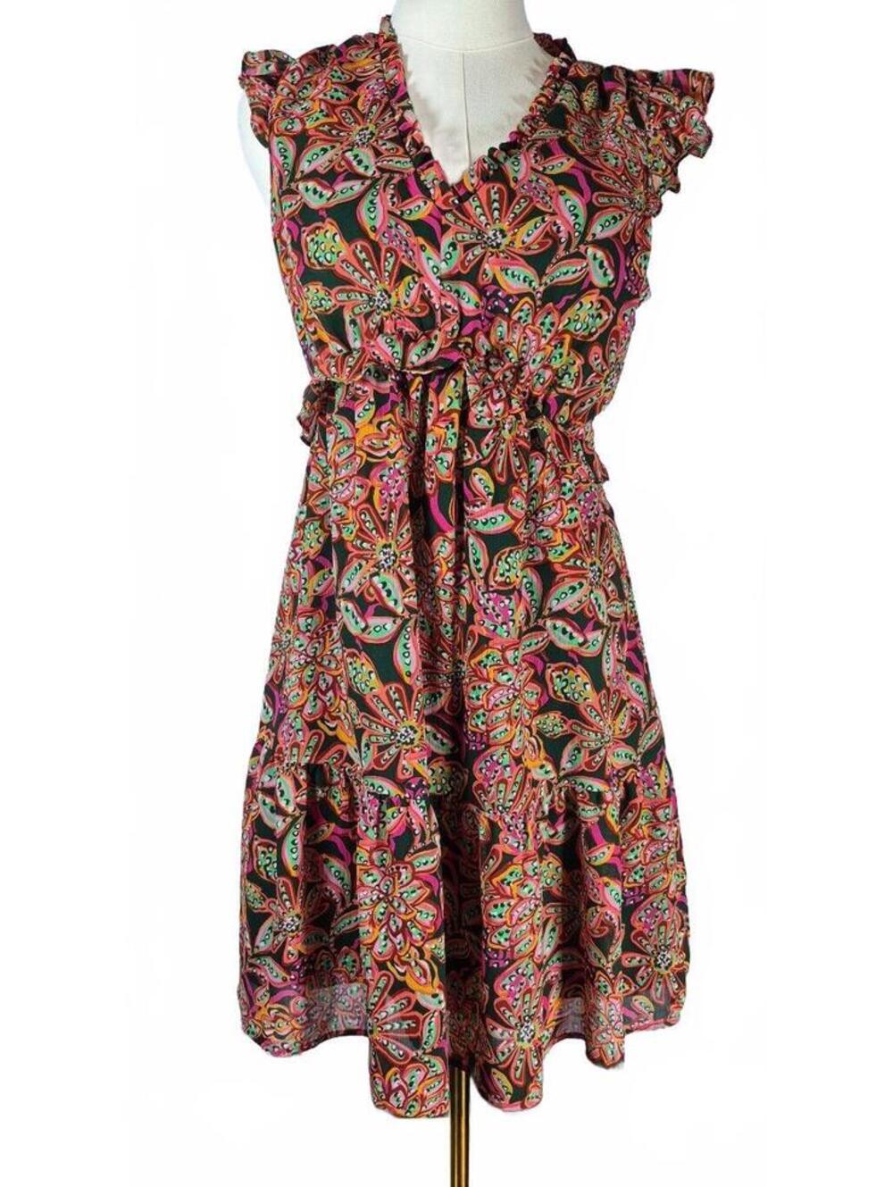 J.Crew Floral Ruffle Fit & Flare Mini Dress Size 2